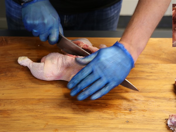 5. Cut through breast bone.