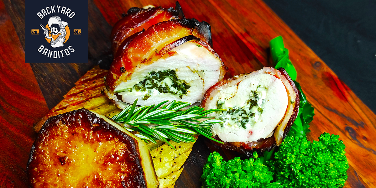 Bacon-Wrapped, Cream Cheese Stuffed Chicken Breasts