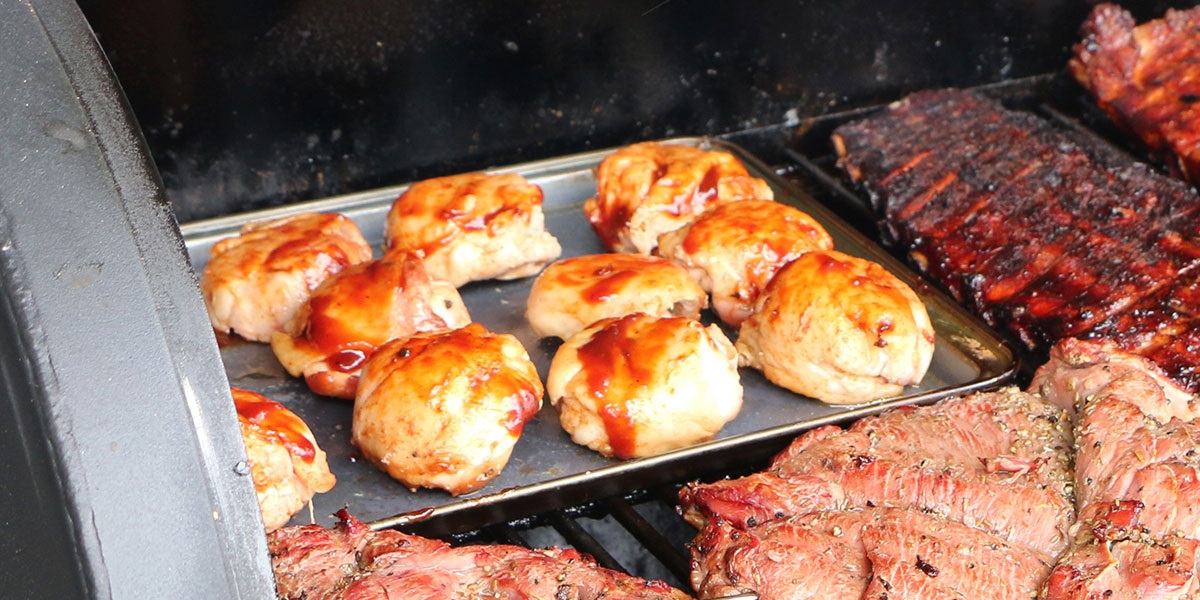 Brush thighs with barbecue sauce frequently in the last hour of cooking.