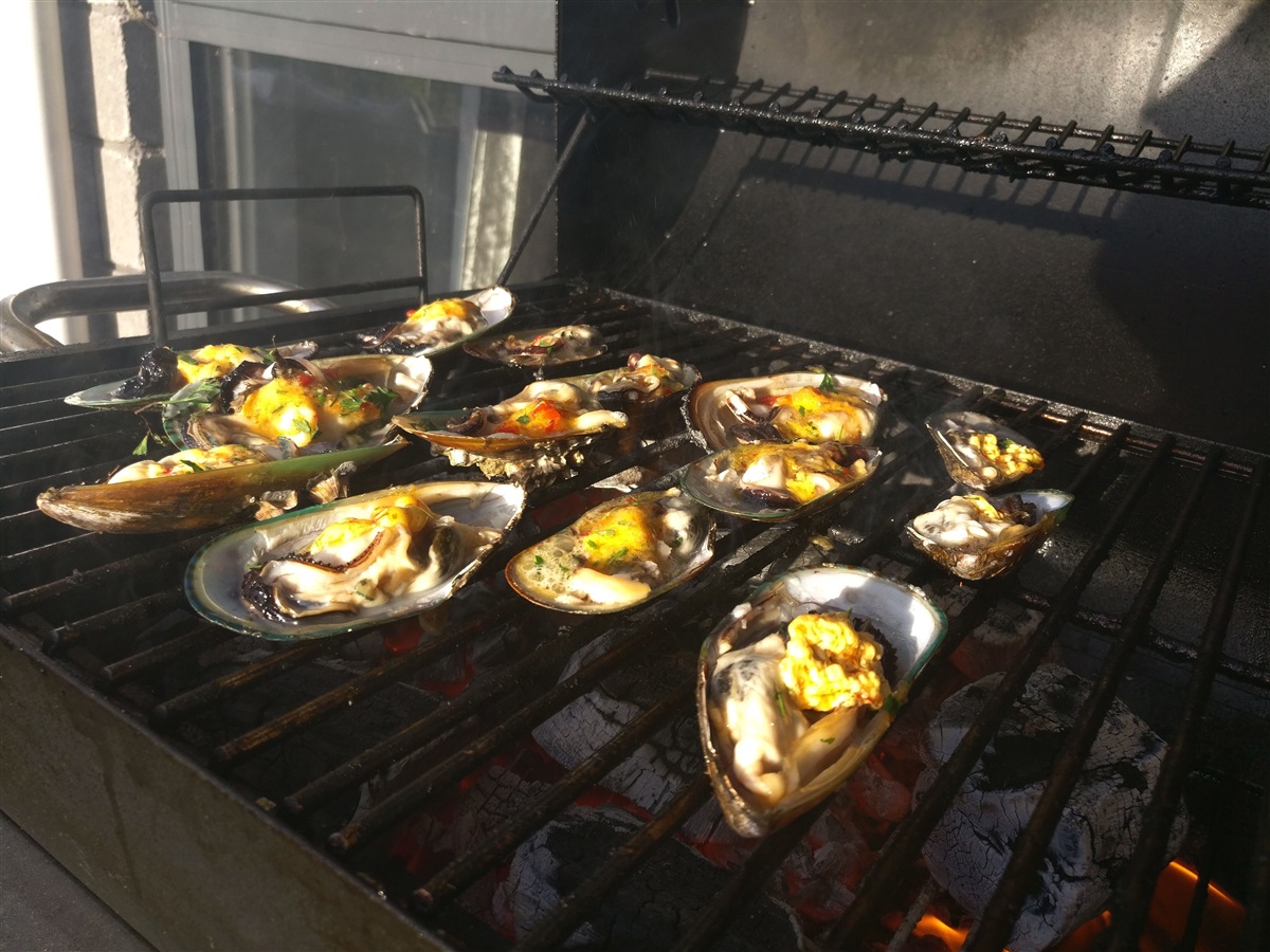 Place your mussels directly above the coals on the Cob