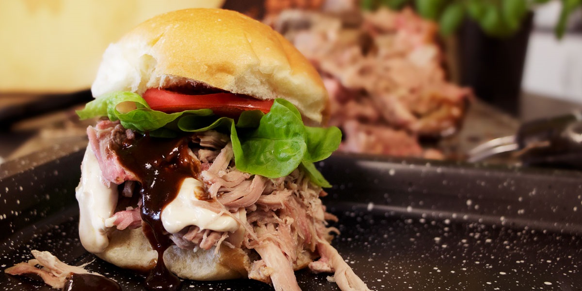 Pulled pork is perfect for feeding a crowd, try it in a burger with coleslaw or your favourite salad ingredients.
